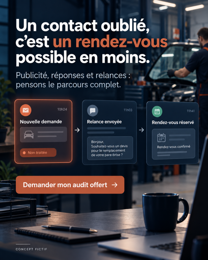 Visuel fictif Go Marketing illustrant le suivi des demandes après une campagne.